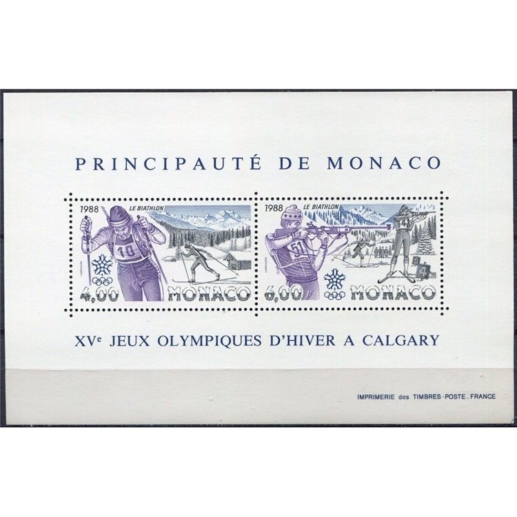 MONACO 1988 Giochi Olimpici Invernali BF MNH**