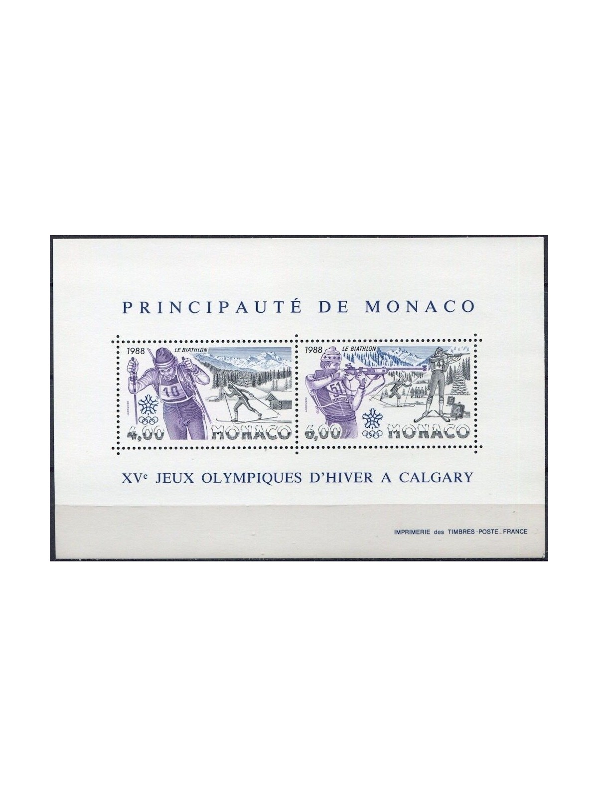 MONACO 1988 Olympic Winter Games s/s MNH**