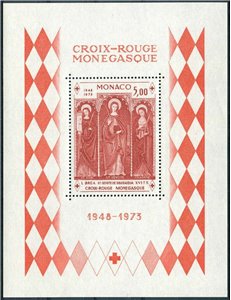 MONACO 1973 Monegasque Red Cross s/s MNH**