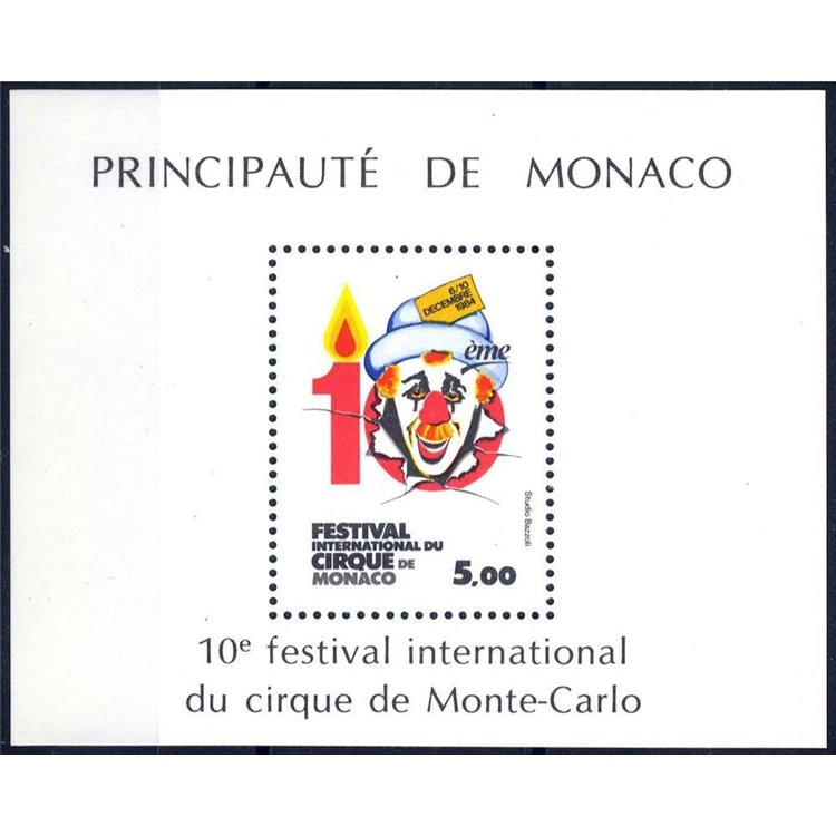 MONACO 1984 Festival Internazionale del Circo BF MNH**