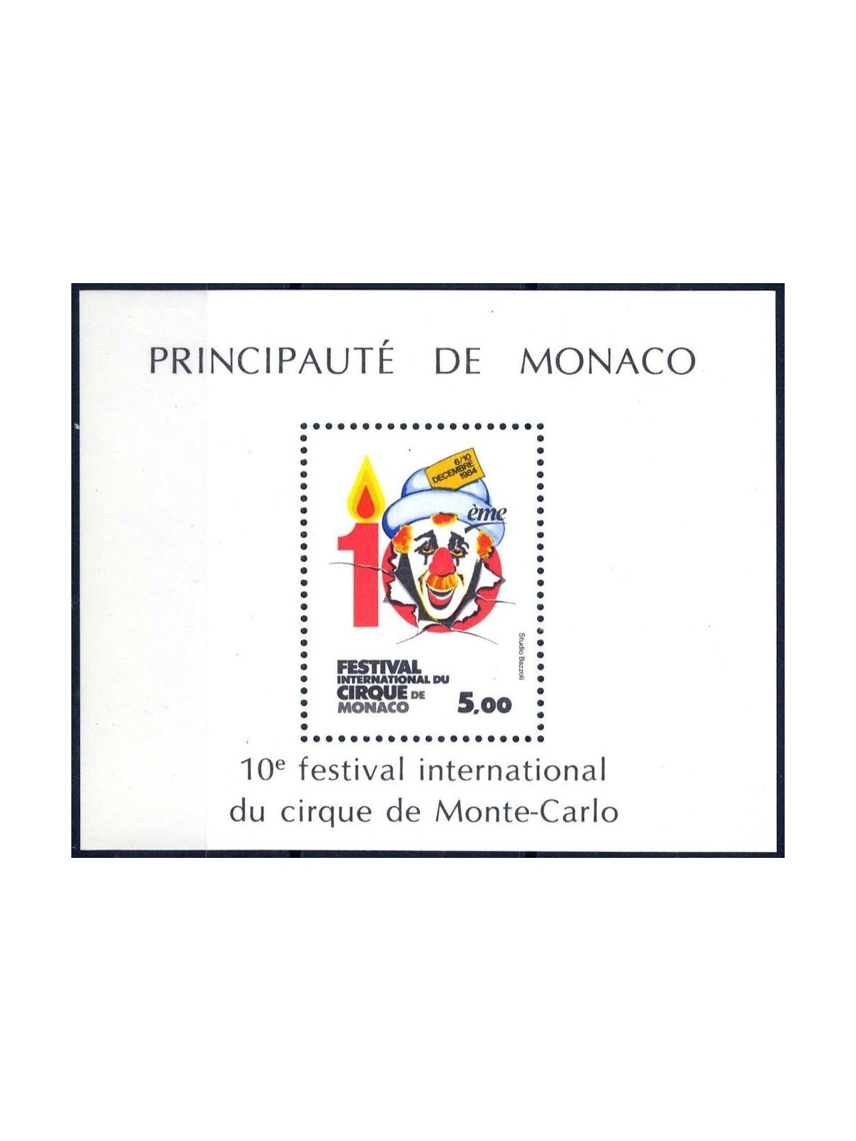 MONACO 1984 Festival Internazionale del Circo BF MNH**