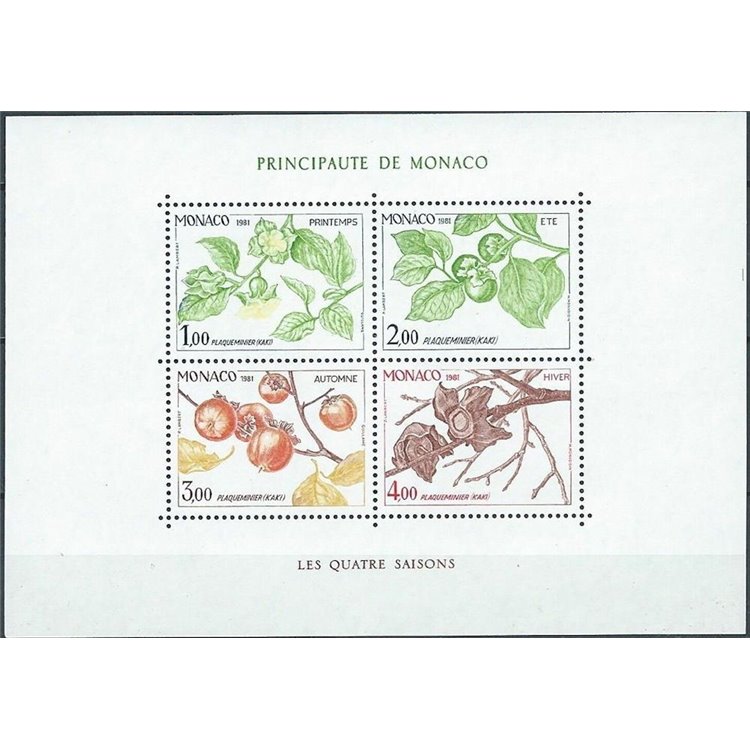 MONACO 1981 The Four Seasons of Diospyros kaki s/s MNH**