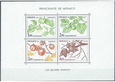 MONACO 1981 The Four Seasons of Diospyros kaki s/s MNH**