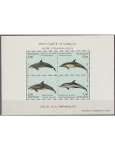 MONACO 1992 Protezione dell'ambiente marino (Delfini) BF MNH**