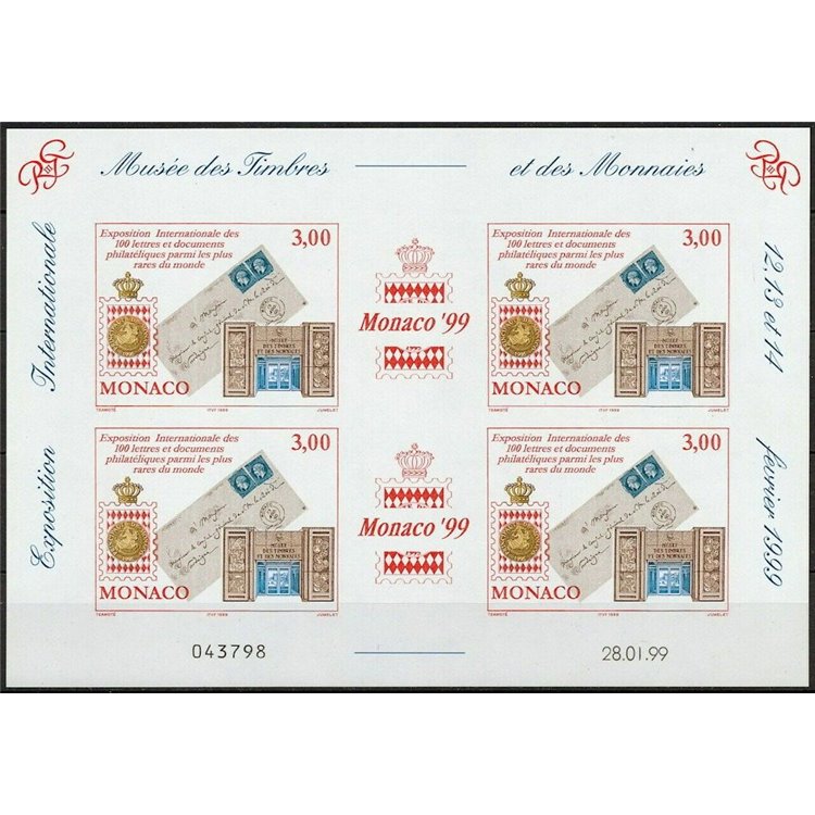 MONACO 1999 Philatelic Exhibition (imperforate) m/s MNH**