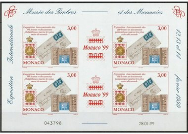 MONACO 1999 Philatelic Exhibition (imperforate) m/s MNH**