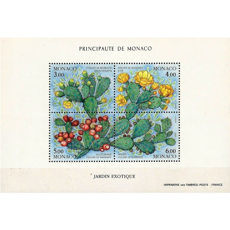 MONACO 1992 The Four Seasons of the Prickly Pear s/s MNH**