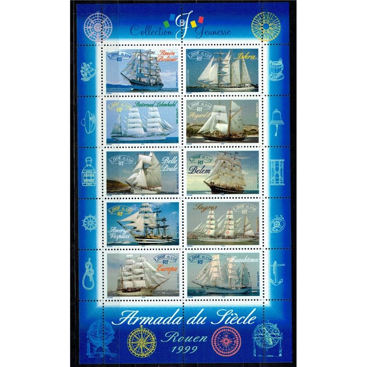 FRANCIA 1999 Collezione giovane (grandi velieri) BF MNH**
