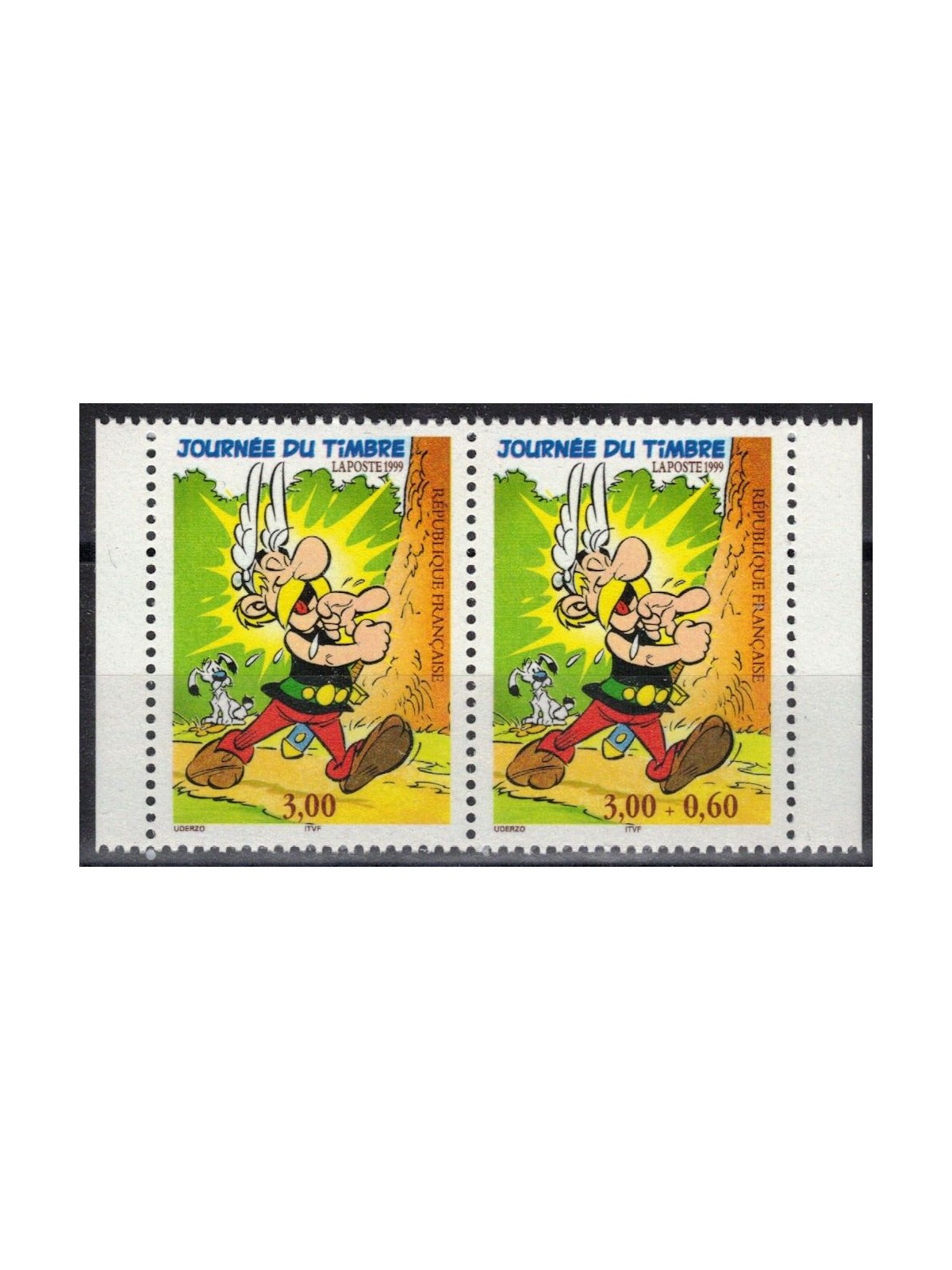 FRANCIA 1999 Giornata del Francobollo (Asterix) da LB 2v MNH**