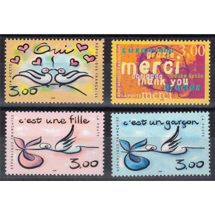 FRANCE 1999 Greeting stamps 4v MNH**