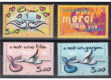 FRANCIA 1999 Francobolli augurali 4v MNH**