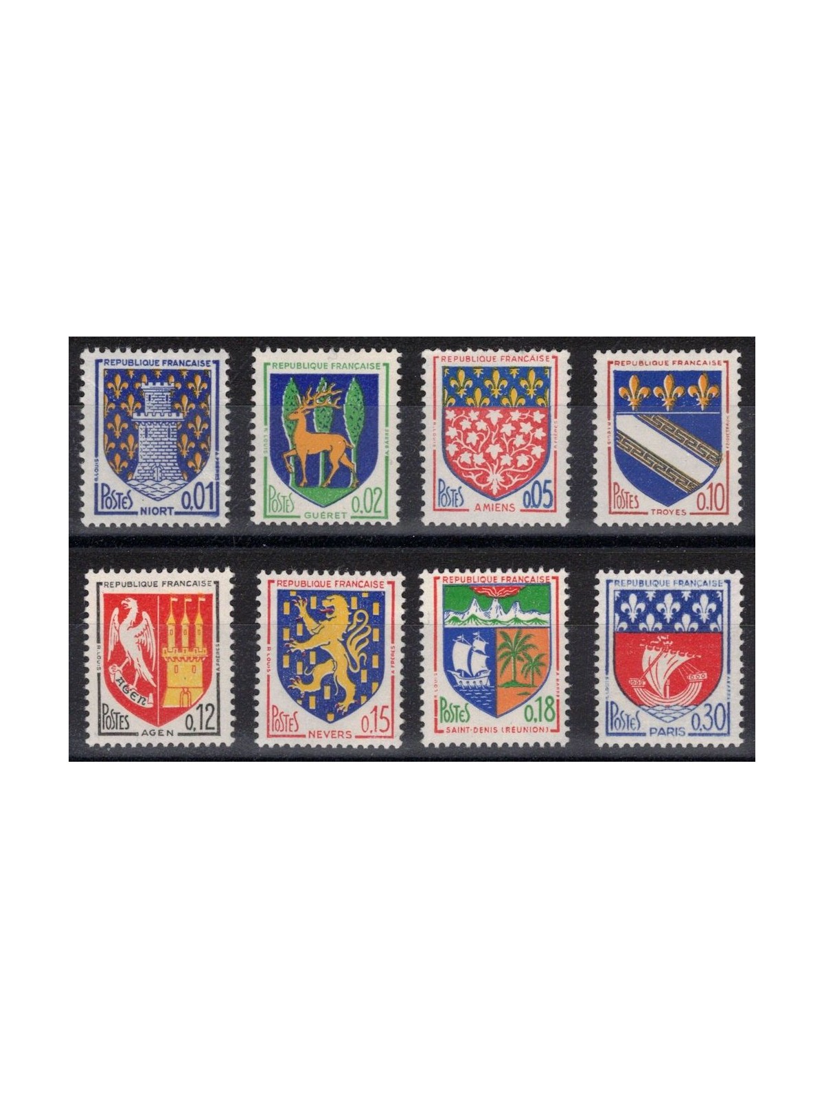 FRANCE 1962-65 City Coats of Arms (4th series) 8v MNH**