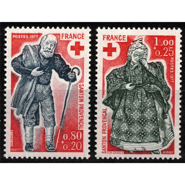 FRANCIA 1977 Pro Croce Rossa 2v MNH**