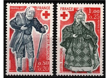 FRANCE 1977 Pro Red Cross 2v MNH**