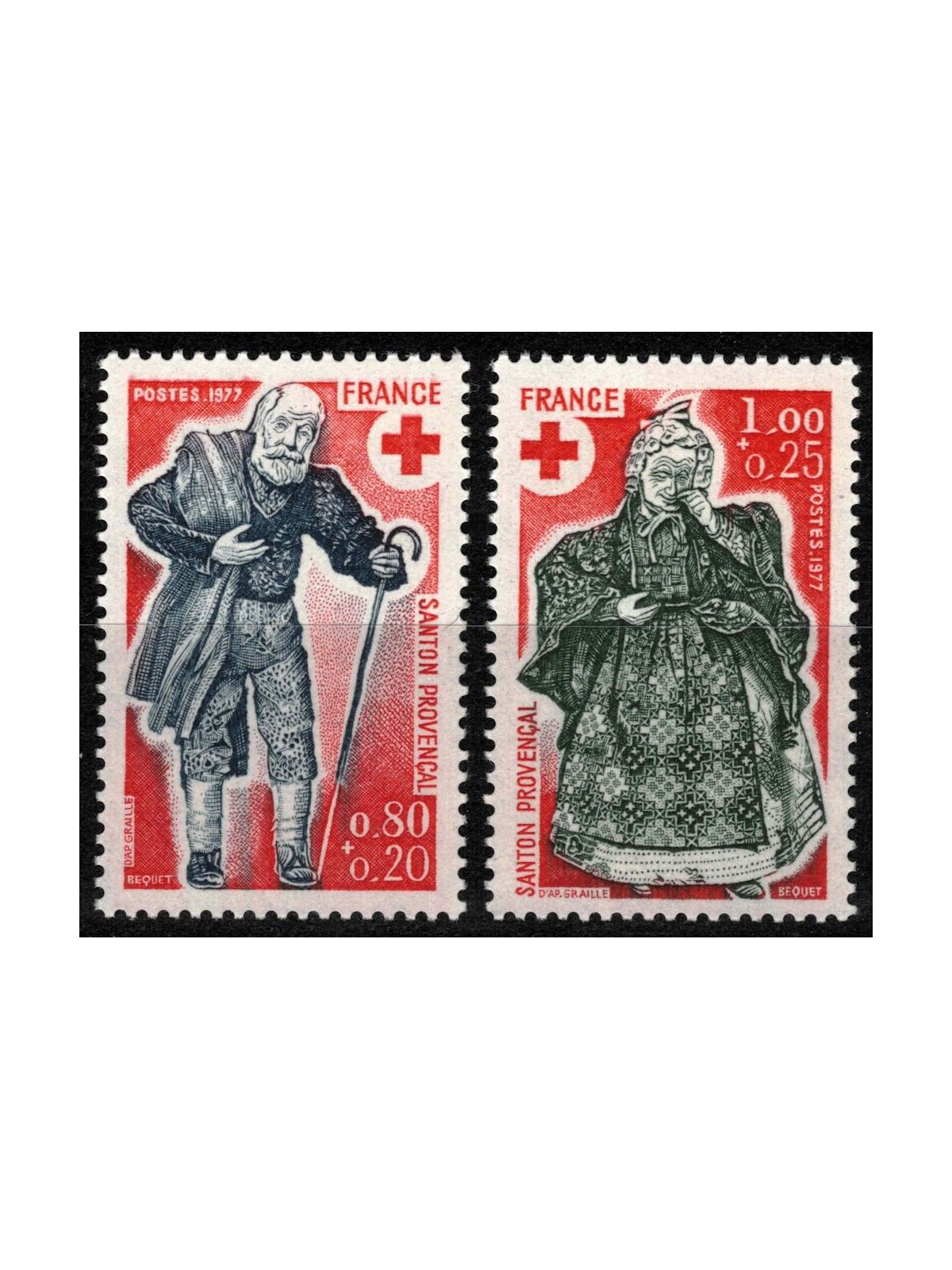 FRANCIA 1977 Pro Croce Rossa 2v MNH**