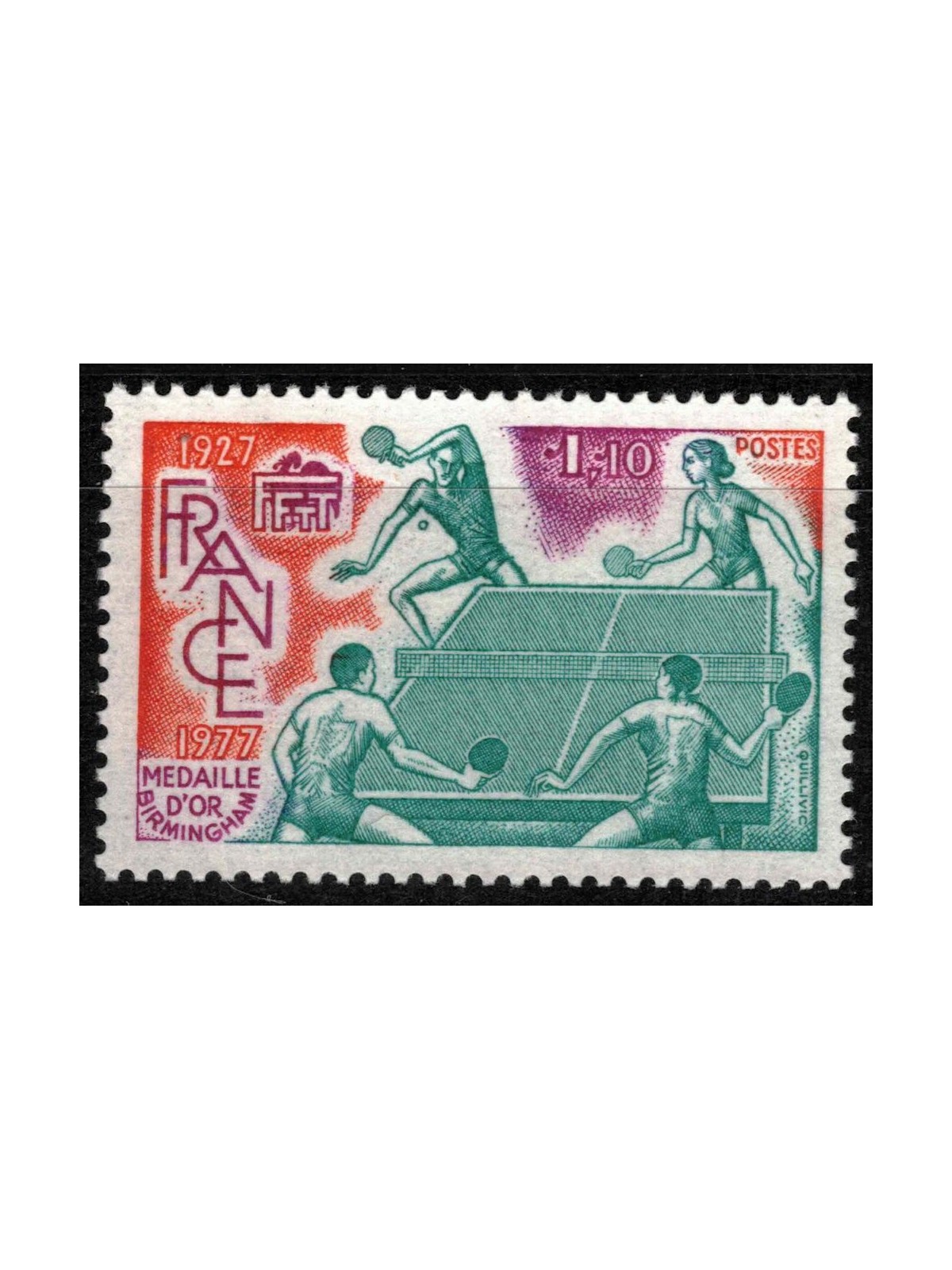 FRANCIA 1977 Tennis da Tavolo MNH**