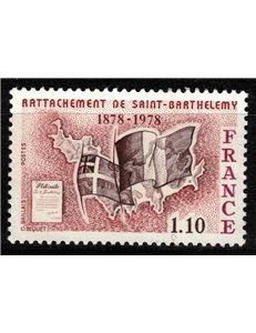 FRANCE 1978 Annexation of the island of Saint-Barthélemy MNH**