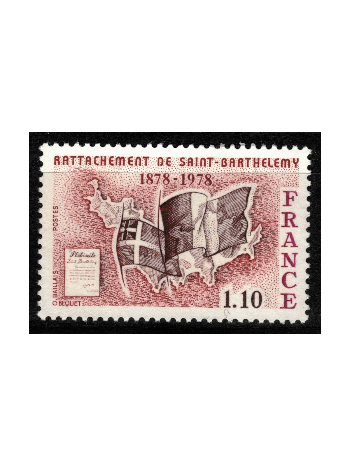 FRANCIA 1978 Annessione isola di Saint-Barthélemy MNH**