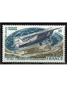 FRANCIA 1977 Traversata aerea dell'Atlantico del Nord MNH**