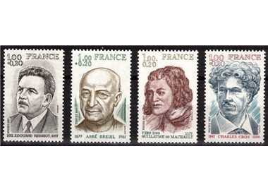 FRANCE 1977 Pro Red Cross (famous people) 4v MNH**