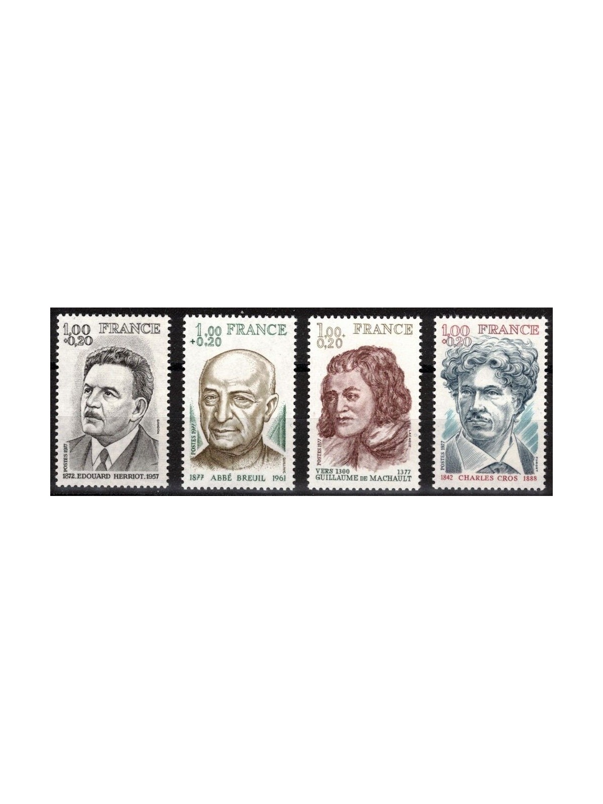 FRANCE 1977 Pro Red Cross (famous people) 4v MNH**