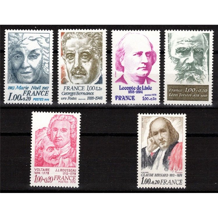 FRANCE 1978 Pro Red Cross (famous people) 6v MNH**