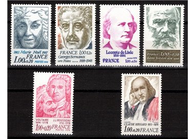 FRANCE 1978 Pro Red Cross (famous people) 6v MNH**