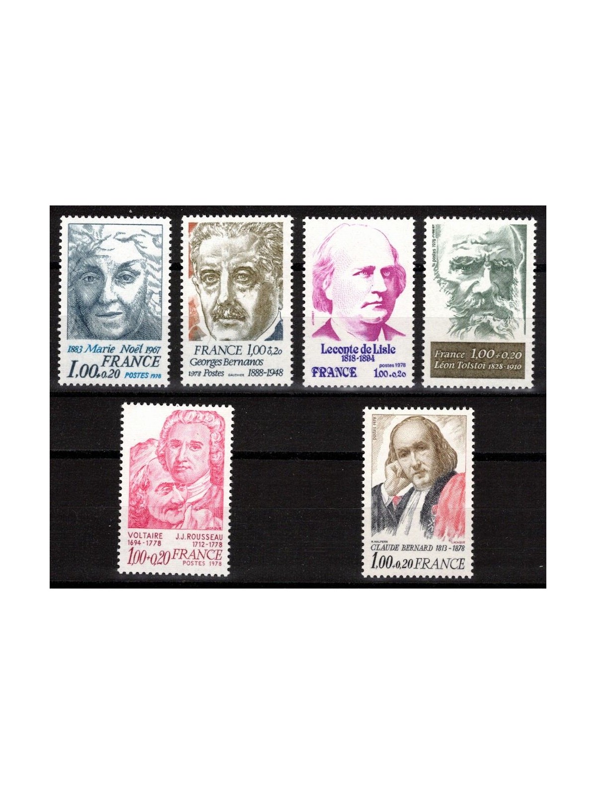 FRANCIA 1978 Pro Croce Rossa (personaggi celebri) 6v MNH**