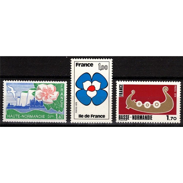 FRANCE 1978 French Regions 3v MNH**