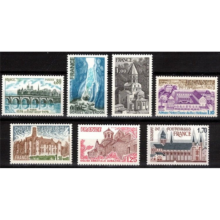 FRANCE 1978 Tourist series 7v MNH**