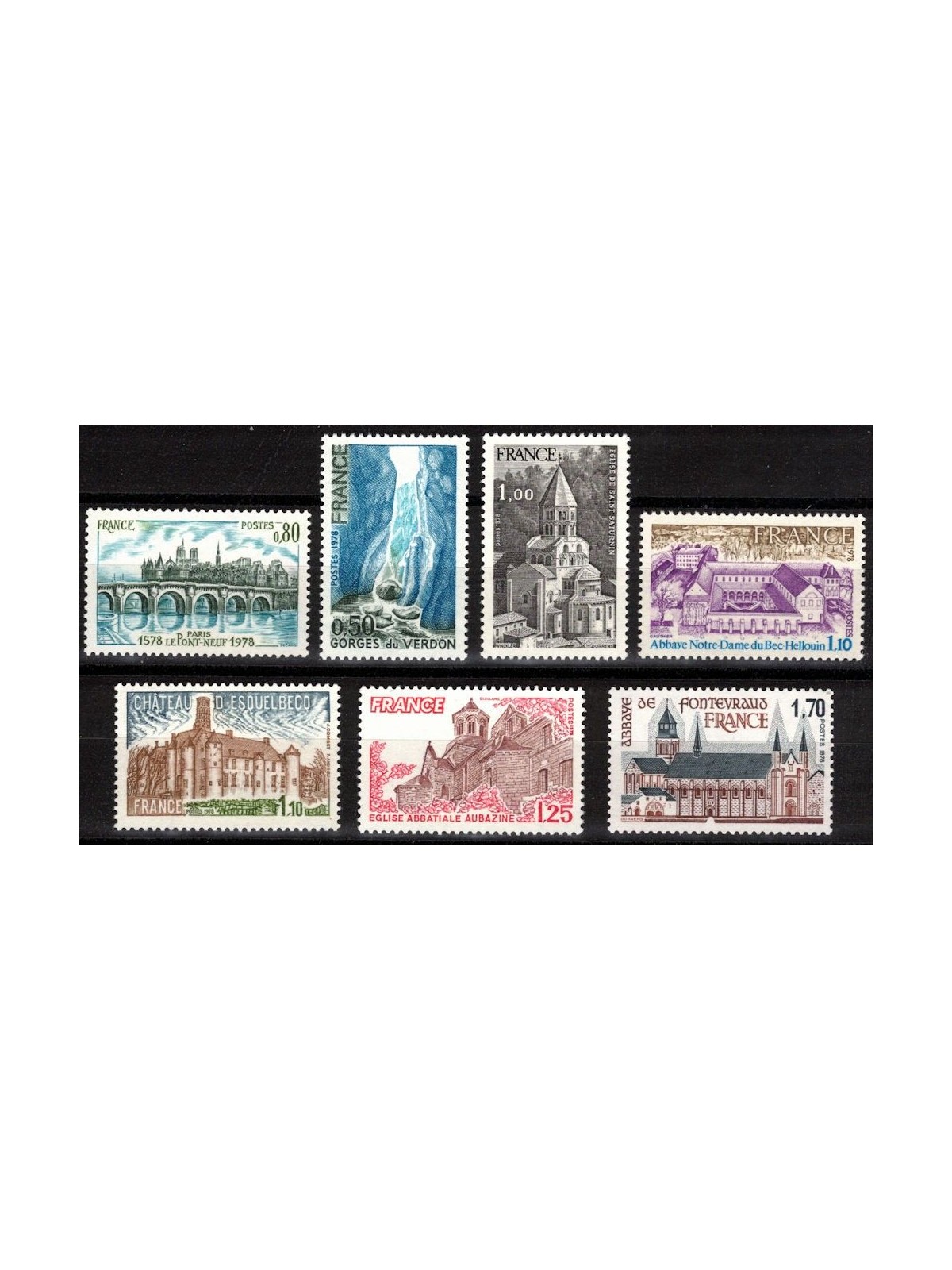 FRANCE 1978 Tourist series 7v MNH**