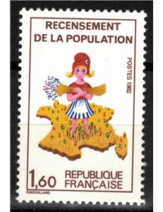 FRANCIA 1982 Censimento della popolazione MNH**