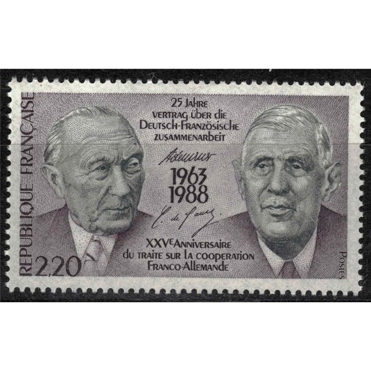 FRANCE 1988 Treaty on Franco-German Cooperation MNH**
