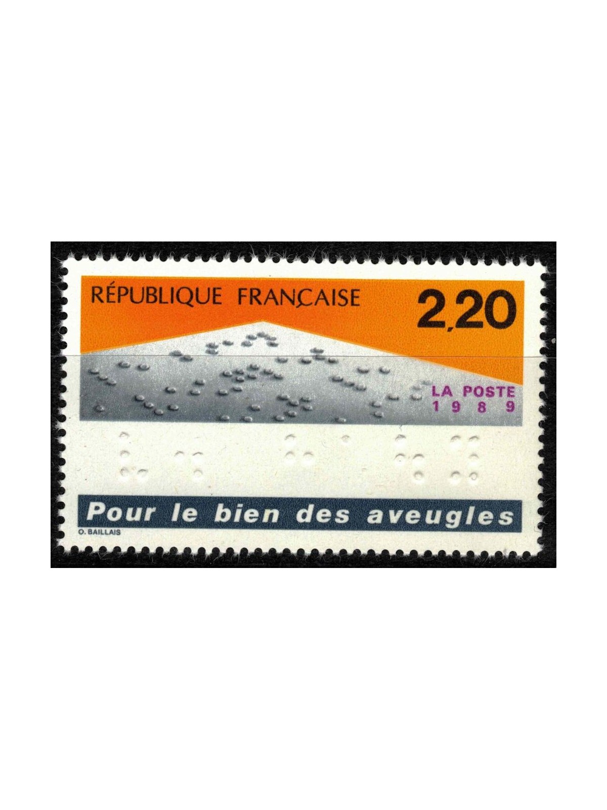 FRANCE 1989 For the benefit of the blind MNH**