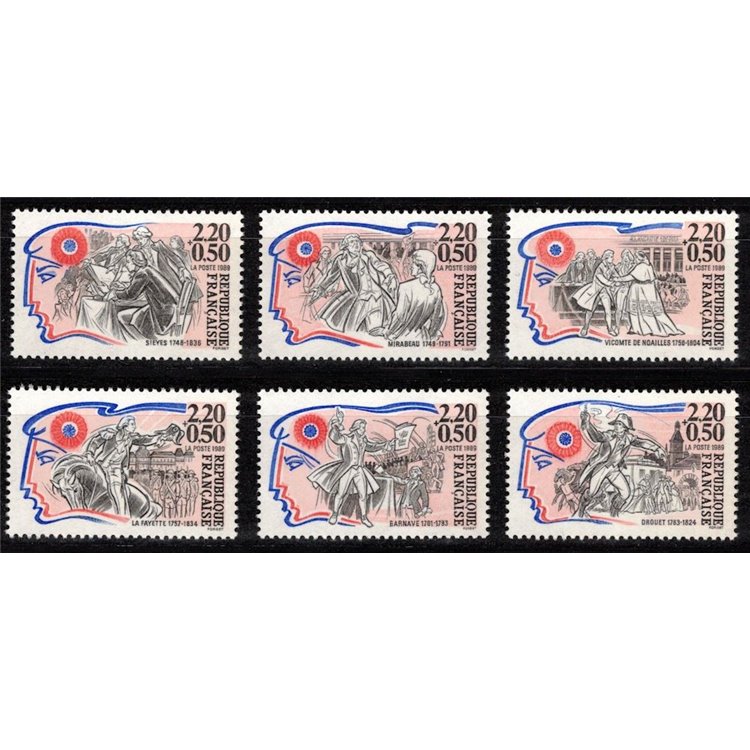 FRANCIA 1989 Personaggi della Rivoluzione Francese 6v MNH**