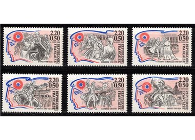 FRANCIA 1989 Personaggi della Rivoluzione Francese 6v MNH**