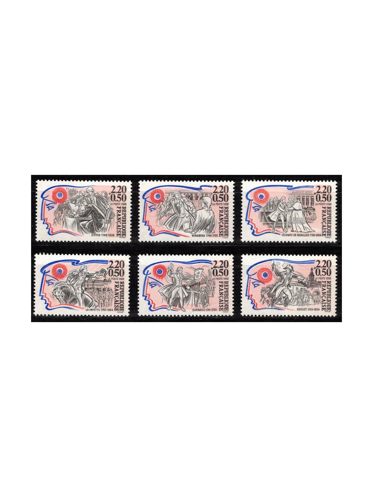 FRANCIA 1989 Personaggi della Rivoluzione Francese 6v MNH**