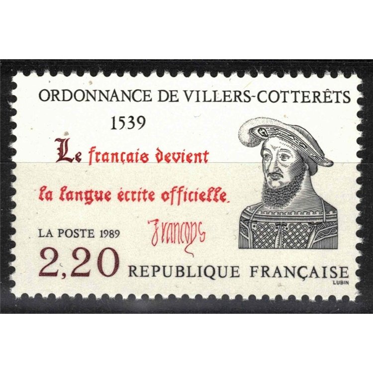 FRANCIA 1989 Ordinanza di Villers Cotterets MNH**