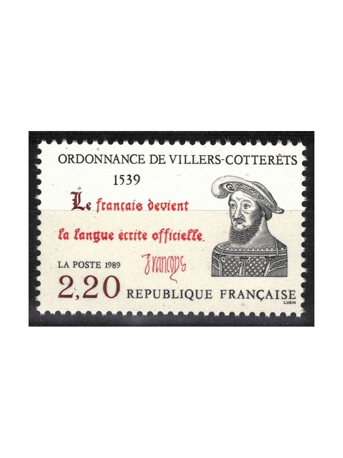 FRANCIA 1989 Ordinanza di Villers Cotterets MNH**