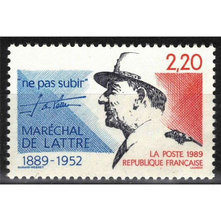 FRANCE 1989 Marshal De Lattre de Tassigny MNH**