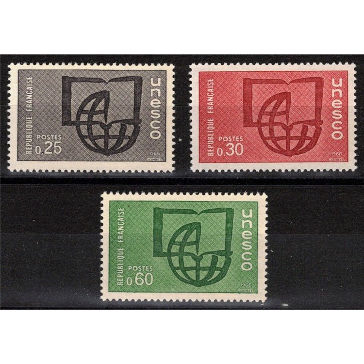 FRANCIA 1966 Francobolli di Servizio (UNESCO) 3v MNH**
