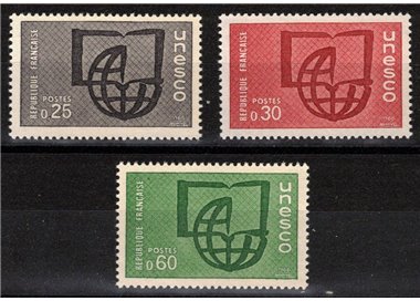 FRANCE 1966 Official Stamps (UNESCO) 3v MNH**