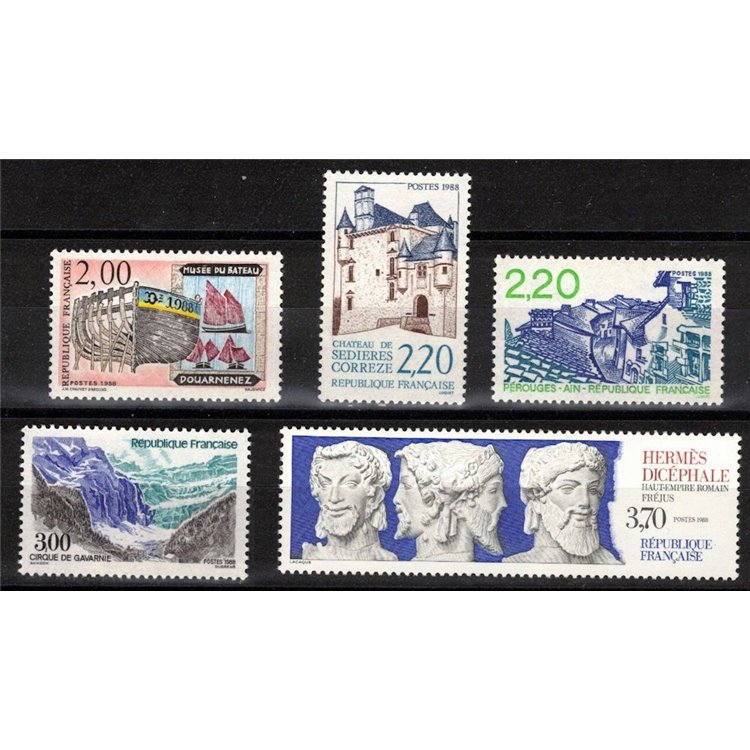 FRANCE 1988 Tourist Series 5v MNH**