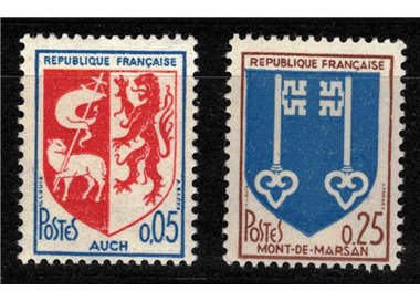 FRANCE 1966 City Coats of Arms 2v MNH**