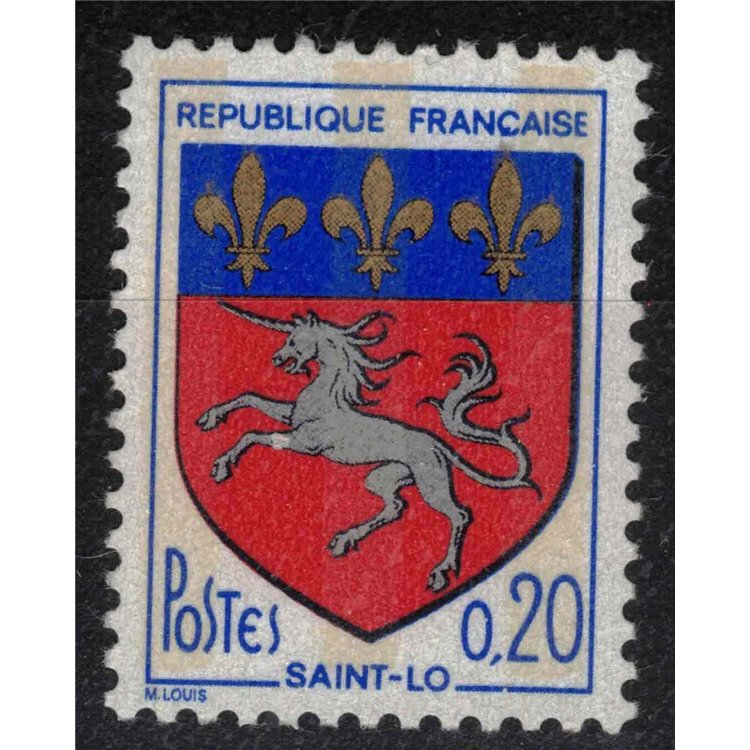 FRANCE 1966 Coat of arms of Saint-Lo (phosphorus) MNH**