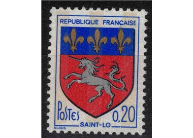FRANCE 1966 Coat of arms of Saint-Lo (phosphorus) MNH**