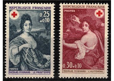 FRANCE 1968 Pro Red Cross 2v MNH**