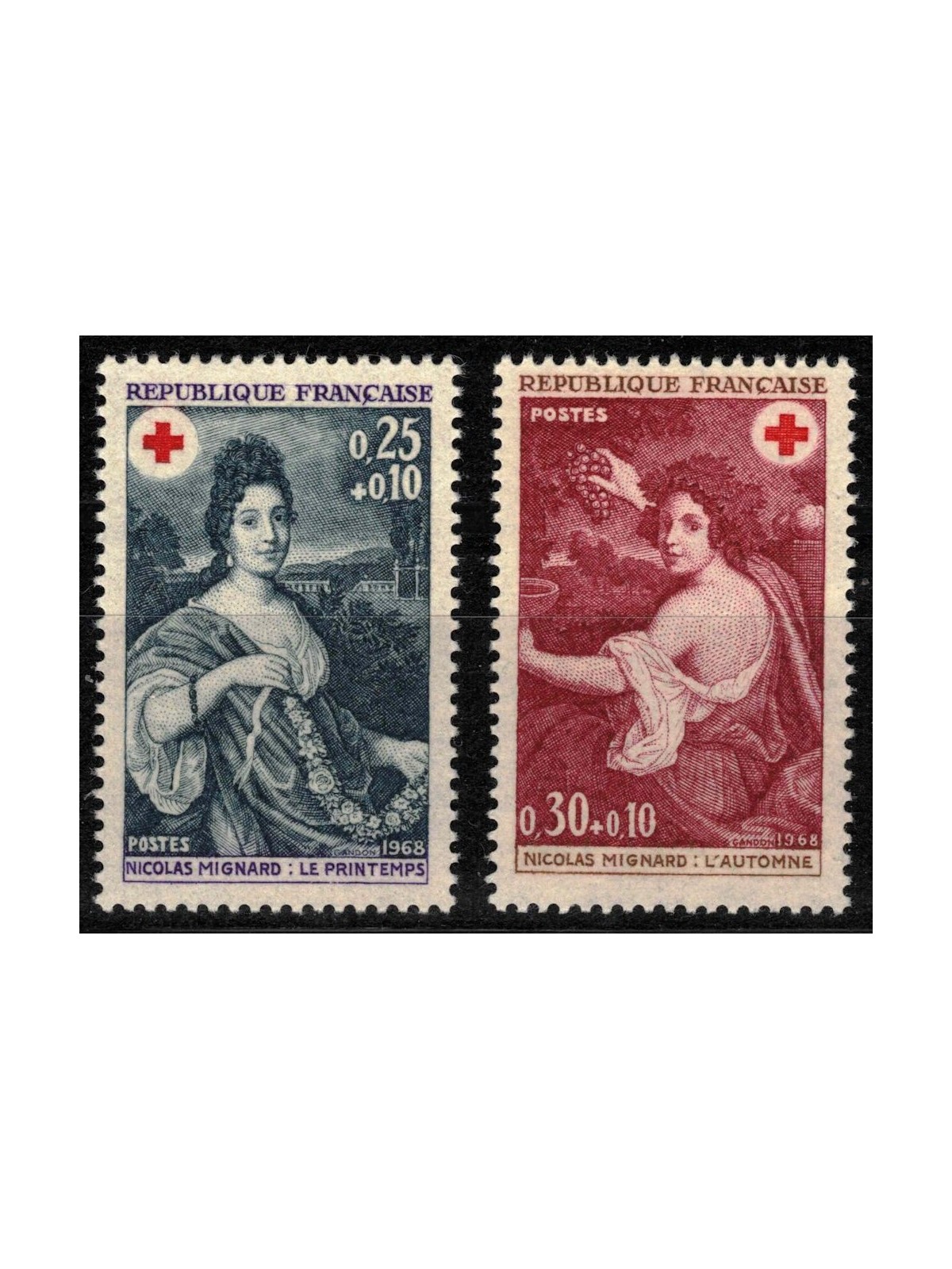 FRANCIA 1968 Pro Croce Rossa 2v MNH**
