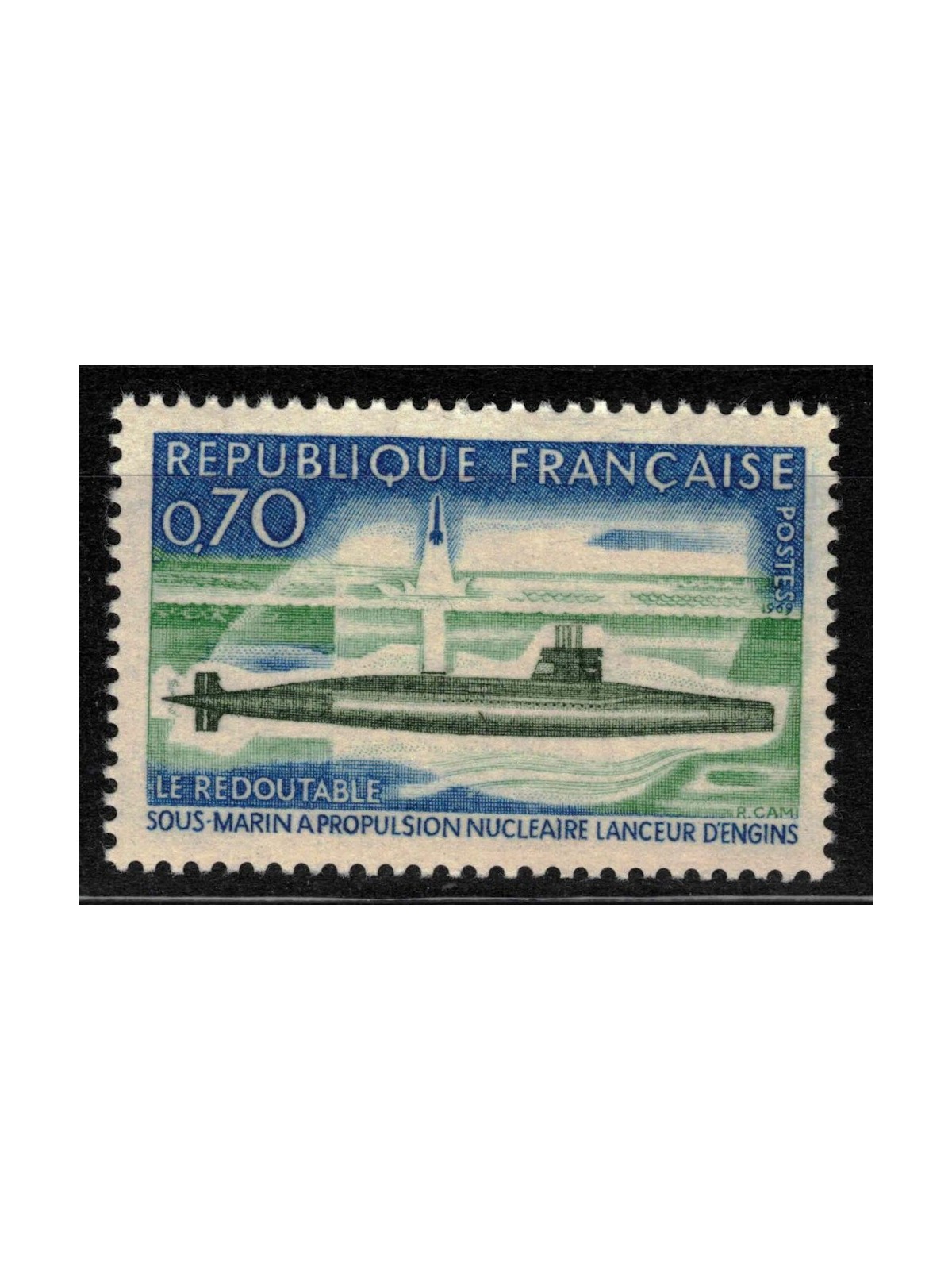 FRANCE 1969 Nuclear submarine Le Redoutable MNH**