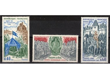 FRANCIA 1968 Storia di Francia (3ª serie) 3v MNH**